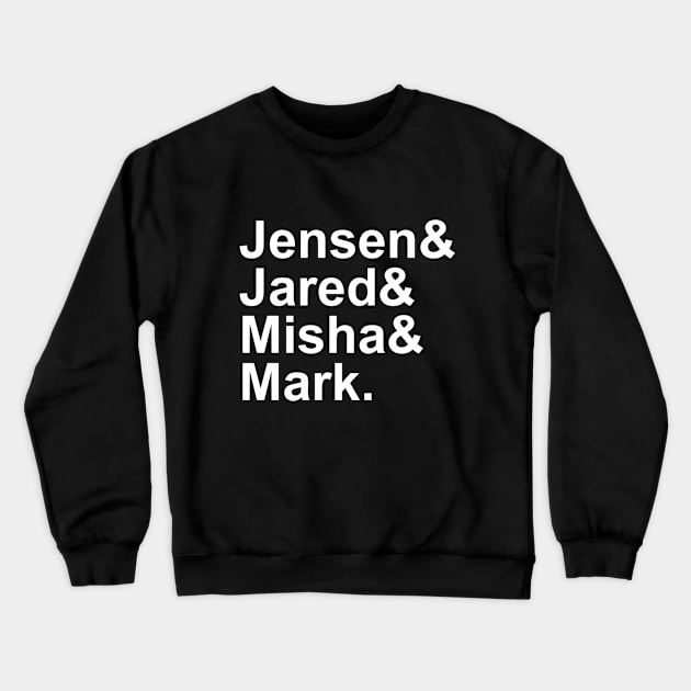 Jensen & Jared & Misha & Mark. Crewneck Sweatshirt by bnodzak